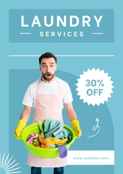 Laundry Services Hand Washing Posters