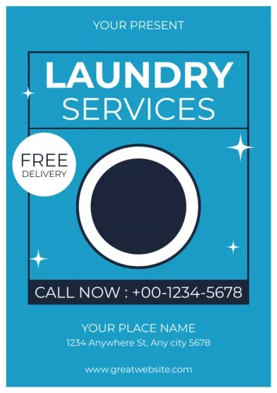 Free Delivery Offer with Laundry Hand Washing Posters