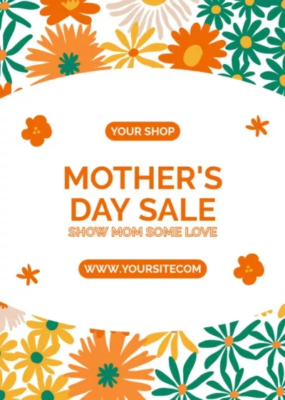 Mother's Day Holiday Sale with Bright Flowers