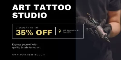 Art Tattoo Studio Service With Discount And Master Twitter Post