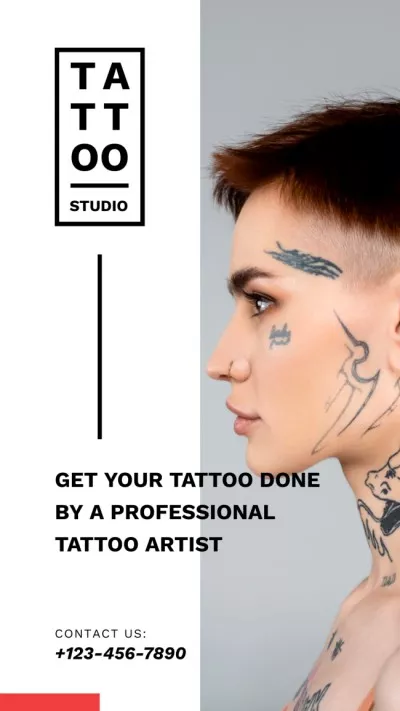 Professional Art Tattooist Service In Studio Offer Instagram Stories
