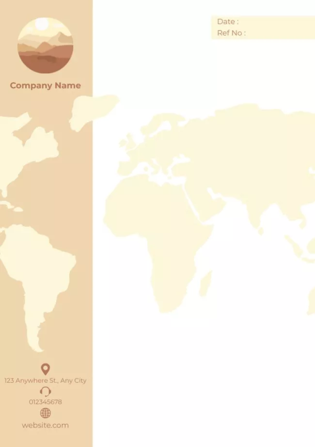 Travel Agency Offer on Beige Illustrated with World Map