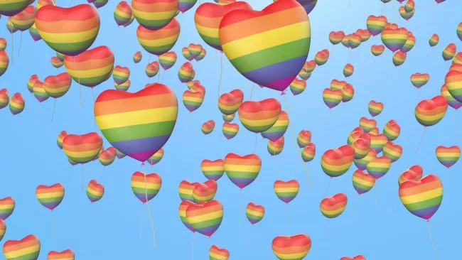 Rainbow Heart Shape Balloons for Pride