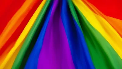 Flag in Colors of Rainbow Zoom Background