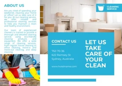Cleaning Company Professional Services Offer Brochure Maker