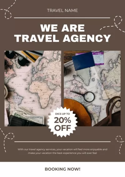 Travel Agency's Offer with Vintage World Maps Vintage Posters