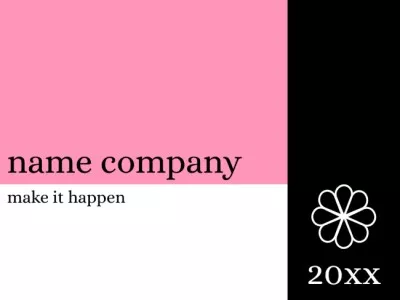 Company Emblem on Pink and Black Presentations