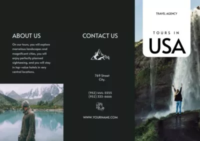 US Tour Offer with Mountain Landscapes Brochure Maker