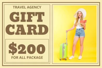 Woman Travels in Summer Gift Certificate
