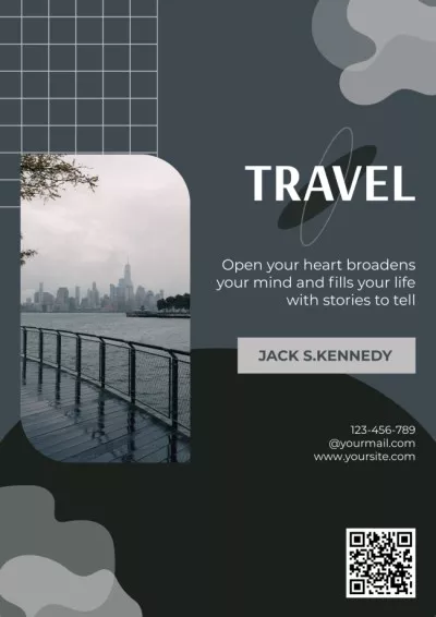 Travel Motivation Text on Grey Quote Posters