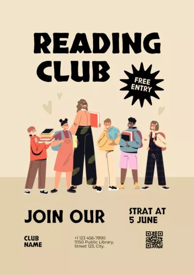 Reading Club for School Children School Posters
