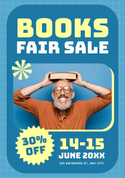 Sale of Books on Book Fair Funny Posters