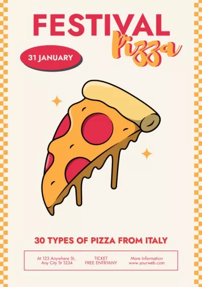 Pizza Festival Announcement Event Posters