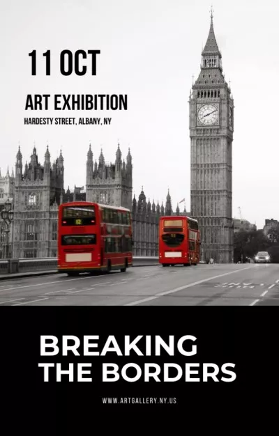 Art Exhibition Ad with Big Ben Invitations