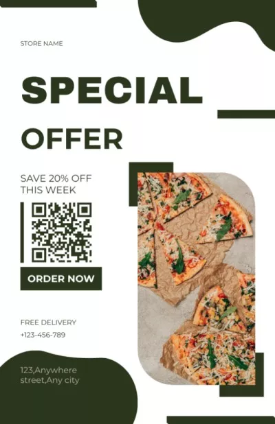 Special Weekly Offer Pizza Discount Recipe Cards