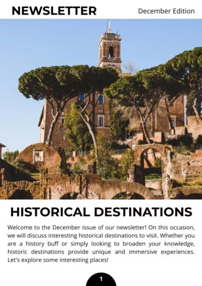 Historical Destinations to Visit Newsletter Maker