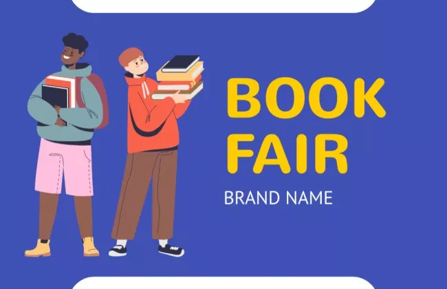 Colorful Book Fair With Bunch Of Books For Teens