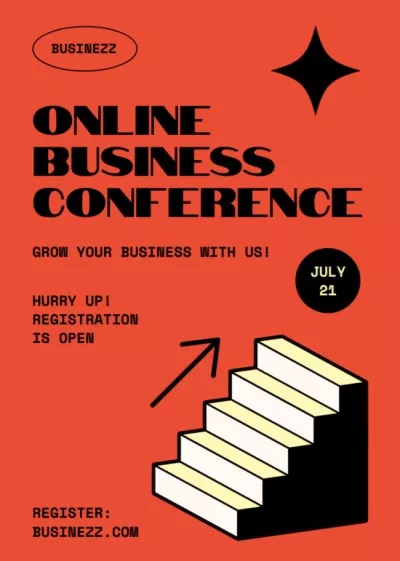 Online Business Conference Announcement Conference Flyers