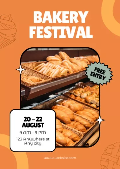 Bakery Festival with Free Entry Event Flyers