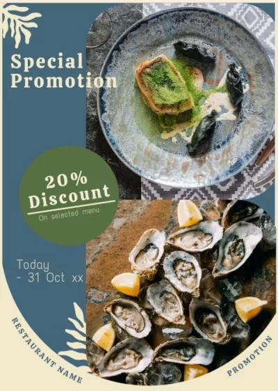 Special Promotion of Seafood Restaurant Restaurant Flyers