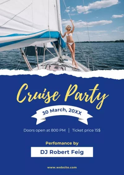 Cruise Party on Yacht Travel Posters