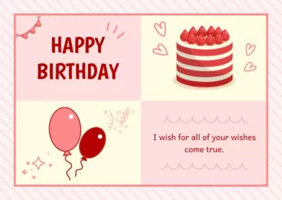 Festive Birthday Greetings on Pink Cards