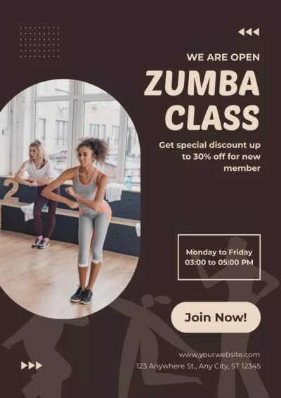 Zumba Class Ad Layout with Photo Photo Posters