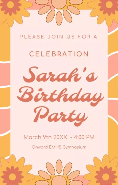 Young Woman Birthday Party Announcement Invitations