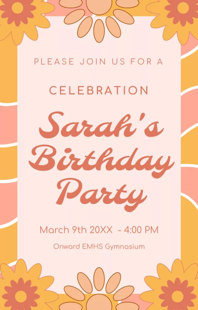 Young Woman Birthday Party Announcement