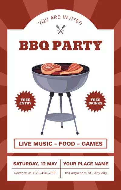 Amazing BBQ Party Party Invitations