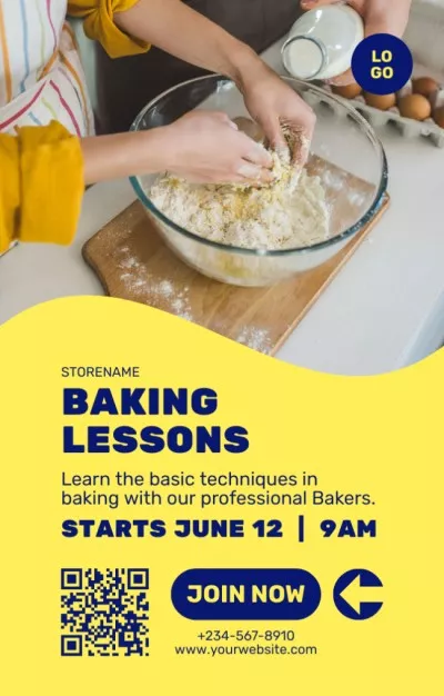 Baking Lessons Offer with Photo Invitations