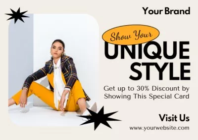Unique Style Clothes Sale Ad Layout with Photo Cards