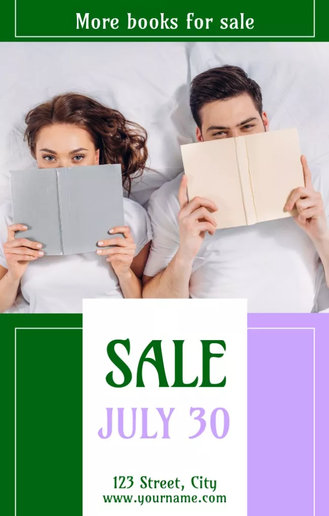 Books Sale Ad Layout with Photo