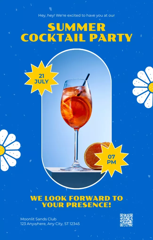 Summer Cocktail Party Ad Layout with Photo