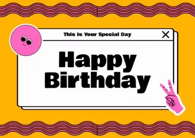 Birthday Wishes on Orange Tag Maker