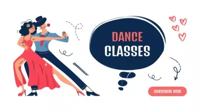 Ad of Dance Classes with Passionate Couple YouTube Channel Art
