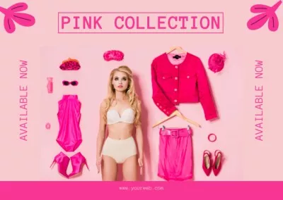 Pink Collection of Cute Dress Cards