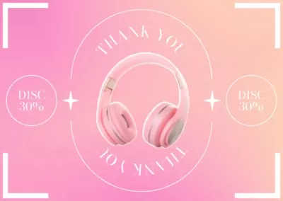 Thank You for Purchase of Our Headphones Thank You Cards