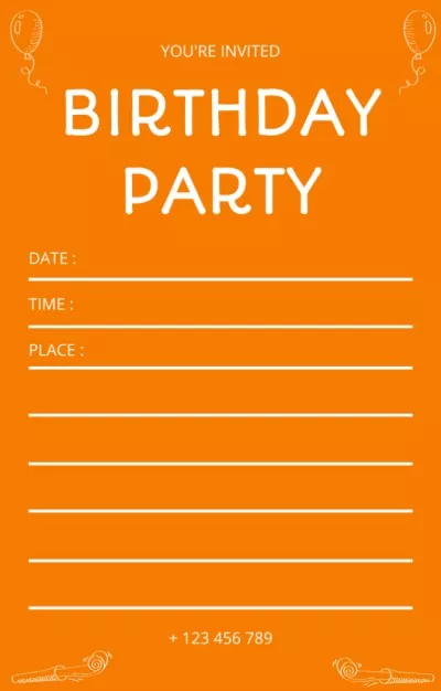 Fill In The Blanks Birthday Invitations