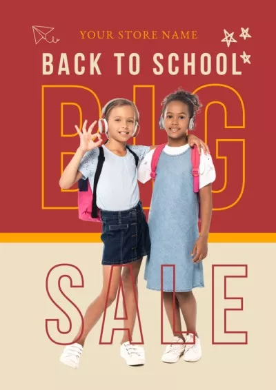 Little Schoolgirls Announce Sale Classroom Posters