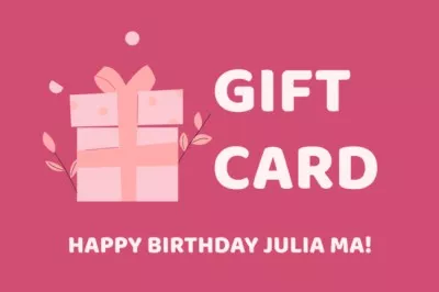 Pink Birthday Gift Card Gift Certificate
