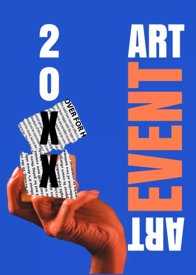 Postmodern Art Event Invitation Layout with Photo