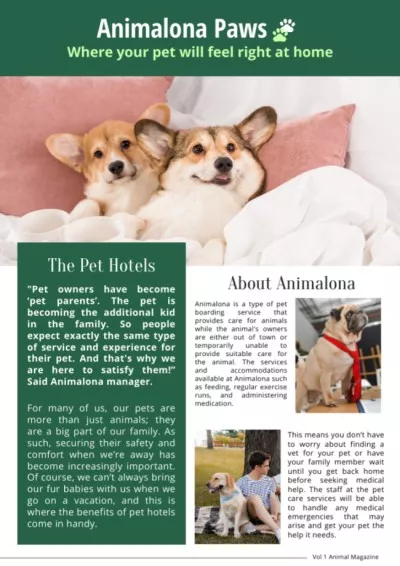 Animal Care Information Newsletter Maker