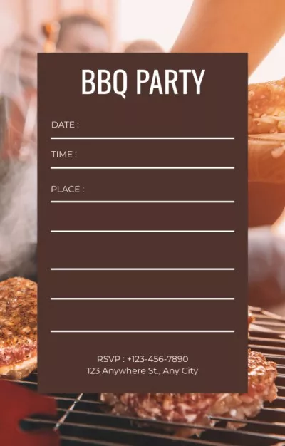 People having Fun on BBQ Party Invitations