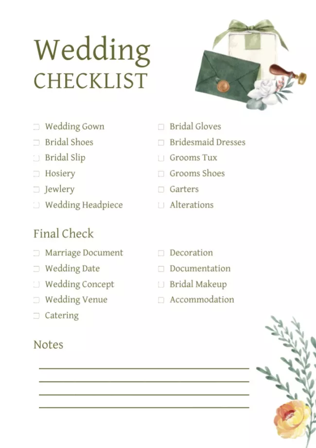 Wedding Checklist for Successful Event Organization