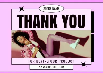 Thank You for Buying Fashion Product Thank You Cards