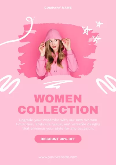 Lovely Fashion Pink Collection For Women With Discounts Sale Posters