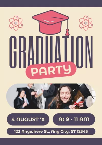 Students Congratulate Each Other on Graduation Event Posters