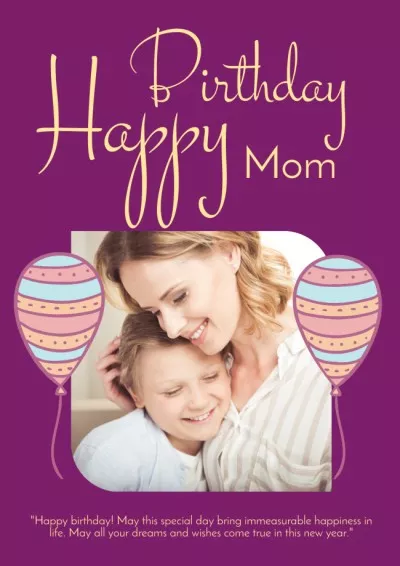 Girl Congratulates Mom on Her Birthday Birthday Posters