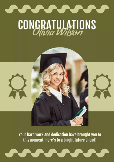 Congratulations on Graduation on Green Posters